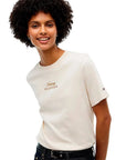 T-SHIRT TOMMY HILFIGER DONNA GOLD SCRIPT MDRN C-NK S/S