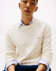PULLOVER TOMMY HILFIGER HERREN CLASSIC COTTON CABLE CREW NECK