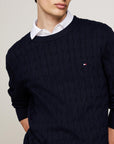PULLOVER TOMMY HILFIGER HERREN CLASSIC COTTON CABLE CREW NECK
