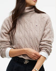 PULLOVER TOMMY HILFIGER DONNA SOFT WOOL CABLE ROLL-NK LS SWT