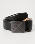 CINTURA CALVIN KLEIN UOMO EMBLEM PLAQUE SAFFIANO 35MM