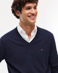 PULLOVER SCOLLO A V TOMMY HILFIGER UOMO PIMA ORG CTN CASHMERE V NECK