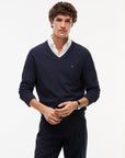 PULLOVER SCOLLO A V TOMMY HILFIGER UOMO PIMA ORG CTN CASHMERE V NECK