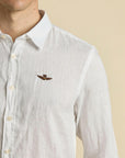 CAMICIA AERONAUTICA MILITARE UOMO MANICA LUNGA IN PURO LINO CA1321