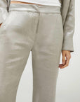 PANTALON EN LIN LAMINÉ POUR FEMME MARELLA