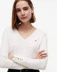 PULLOVER TOMMY HILFIGER DONNA CO JERSEY FINE GG V-NK LS SWT