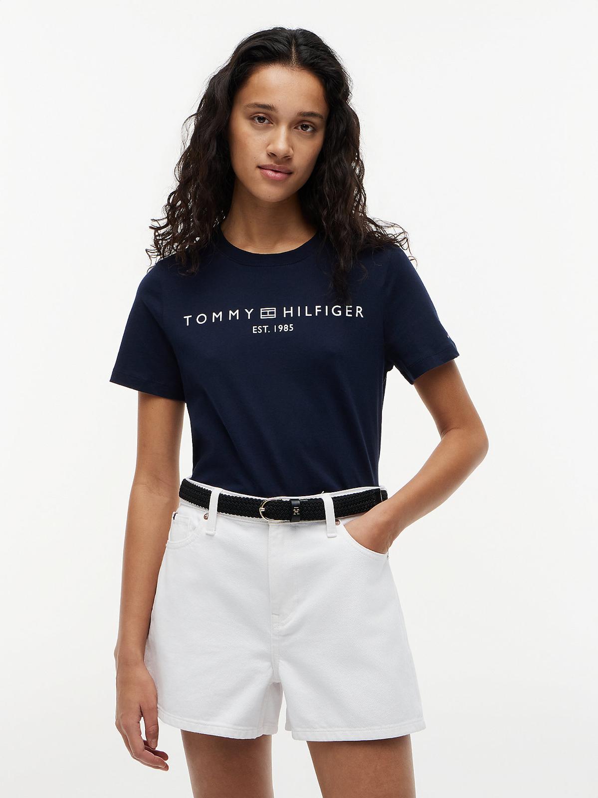 T-SHIRT TOMMY HILFIGER DONNA REG CORP LOGO C-NK SS