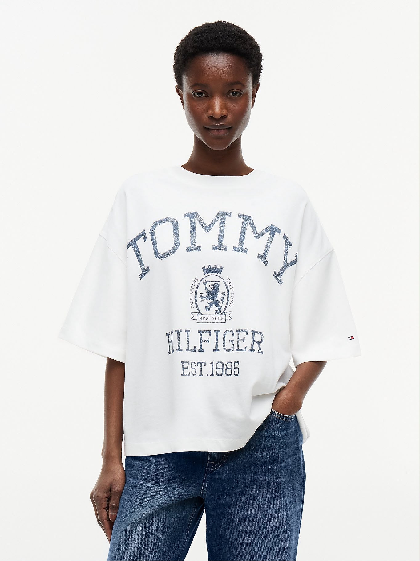 T-SHIRT TOMMY HILFIGER DONNA VARSITY CREST RLX SS