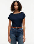T-SHIRT TOMMY HILFIGER DONNA GOLD BTN CAP-SL V BOAT -NK TEE
