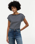 T-SHIRT TOMMY HILFIGER DONNA GOLD BTN CAP-SL V BOAT -NK TEE