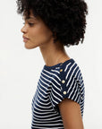 T-SHIRT TOMMY HILFIGER DONNA GOLD BTN CAP-SL V BOAT -NK TEE