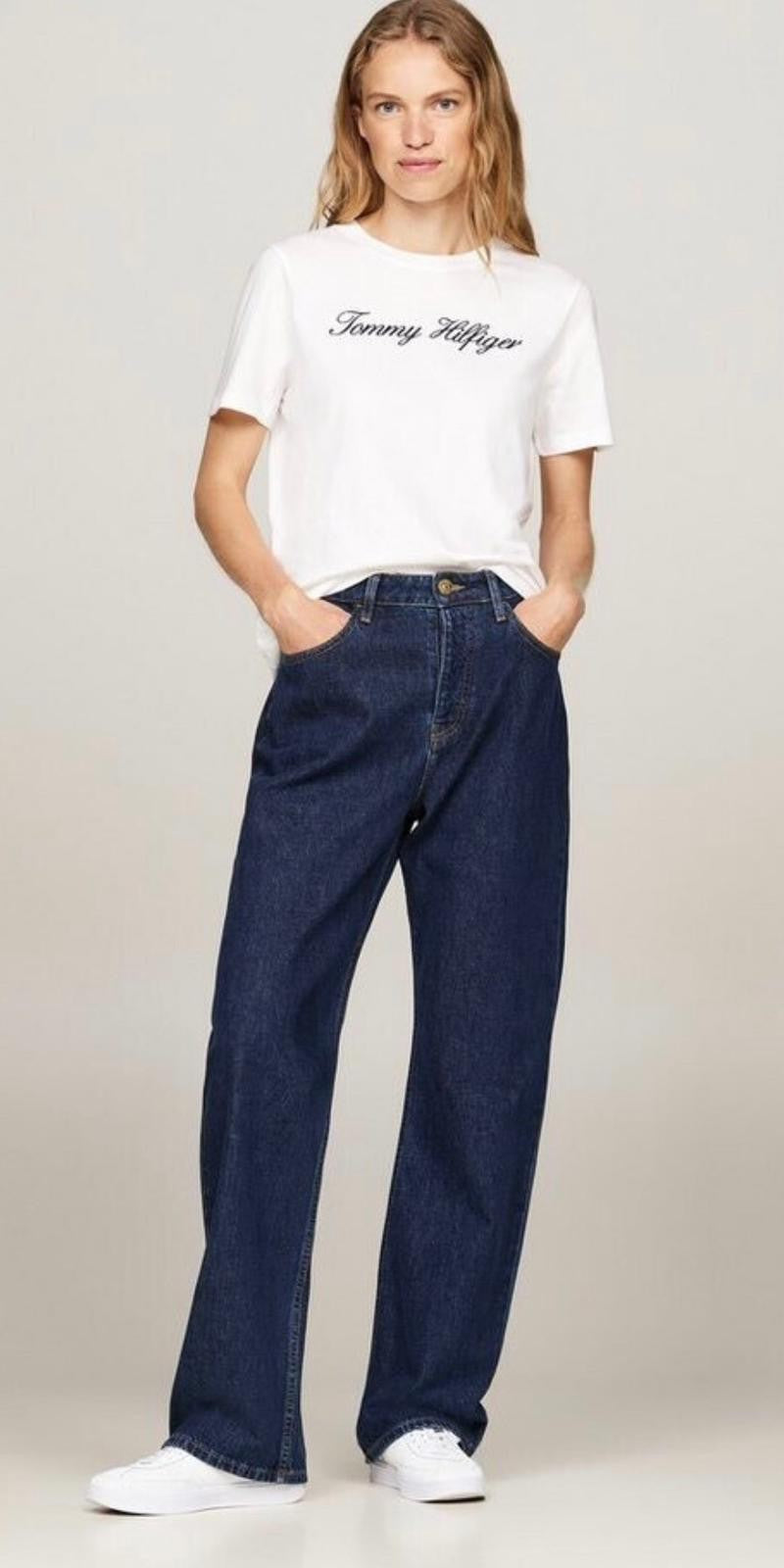 T-SHIRT TOMMY HILFIGER DONNA CLASSIC SCRIPT TRAPEZE TEE
