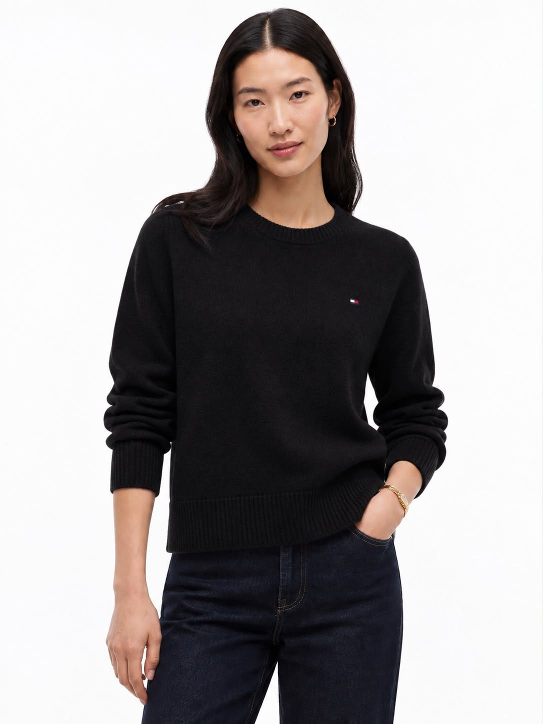 PULLOVER TOMMY HILFIGER DONNA C-NK SOFT WOOL JERSEY SLM SWT