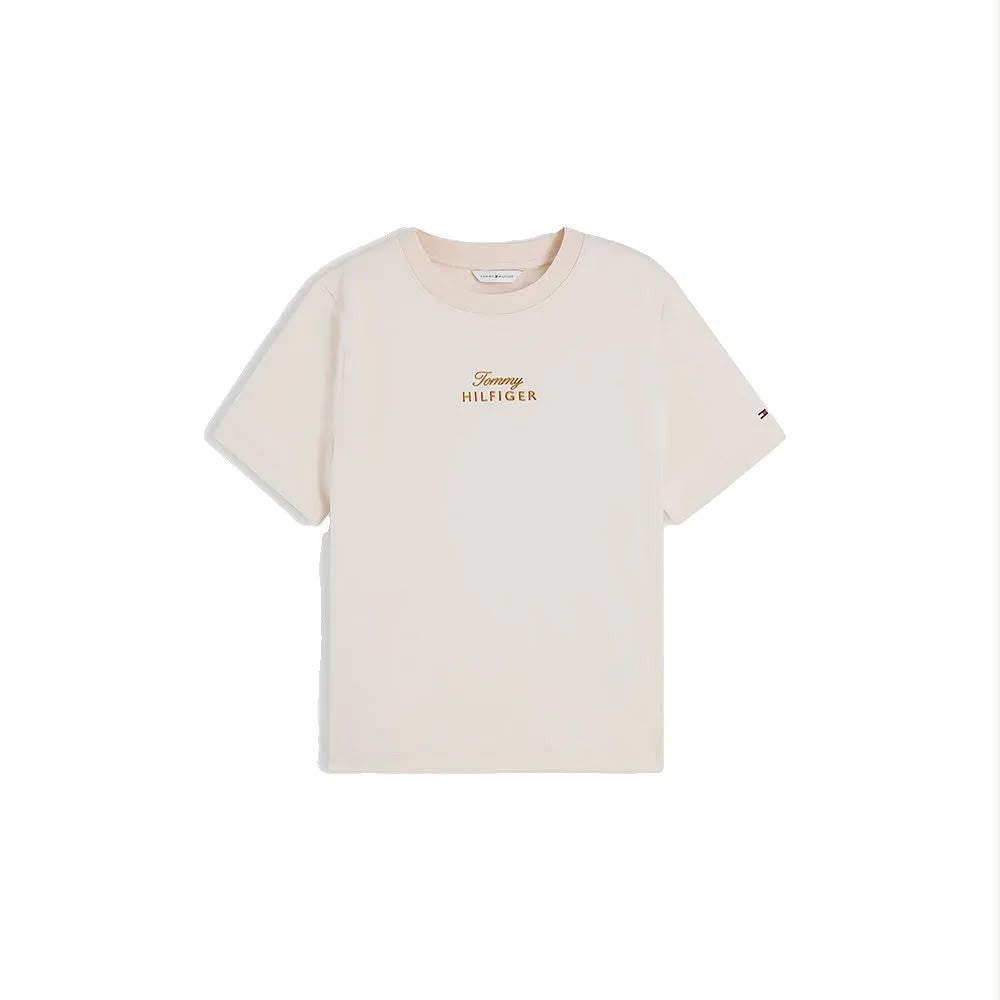 T-SHIRT TOMMY HILFIGER DONNA GOLD SCRIPT MDRN C-NK S/S