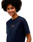T-SHIRT TOMMY HILFIGER DONNA GOLD SCRIPT MDRN C-NK S/S