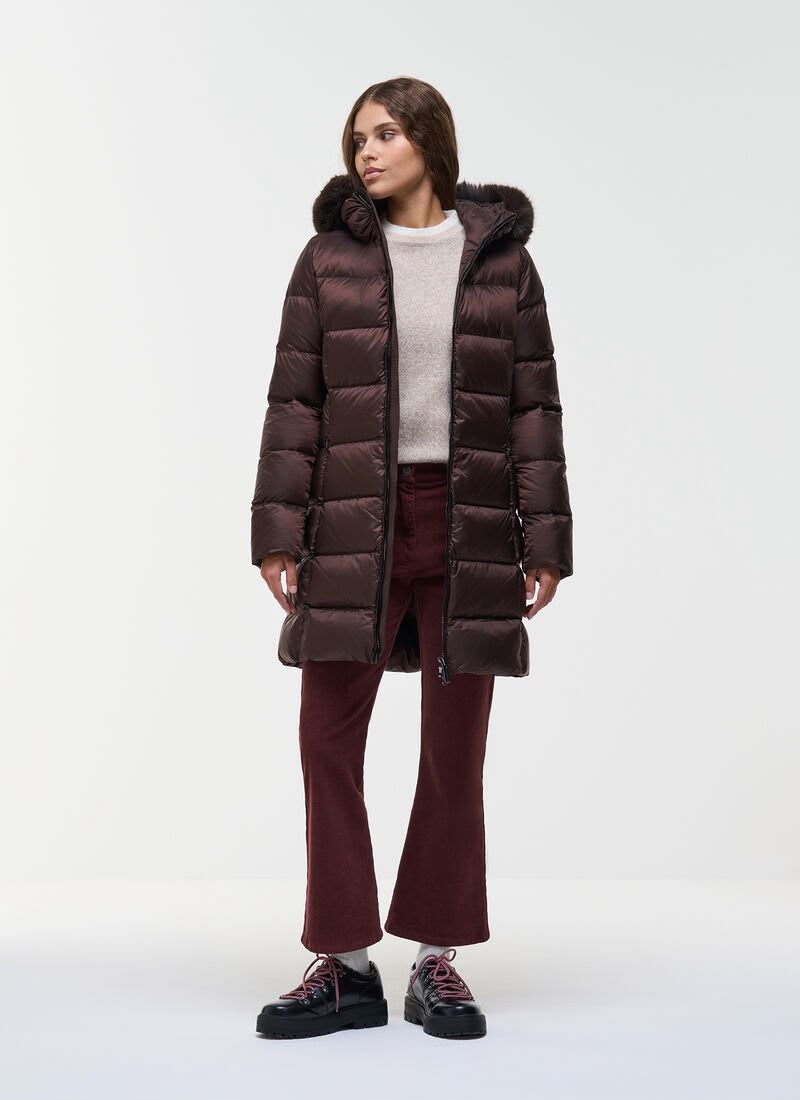 COLMAR WOMEN'S LONG FUR-TRIMMED JACKET