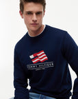 FELPA TOMMY HILFIGER UOMO RWB MAIN FLAG TERRY CREW