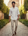 CAMICIA IN LINO TOMMY HILFIGER UOMO PIECE DYE LINEN RF SHIRT
