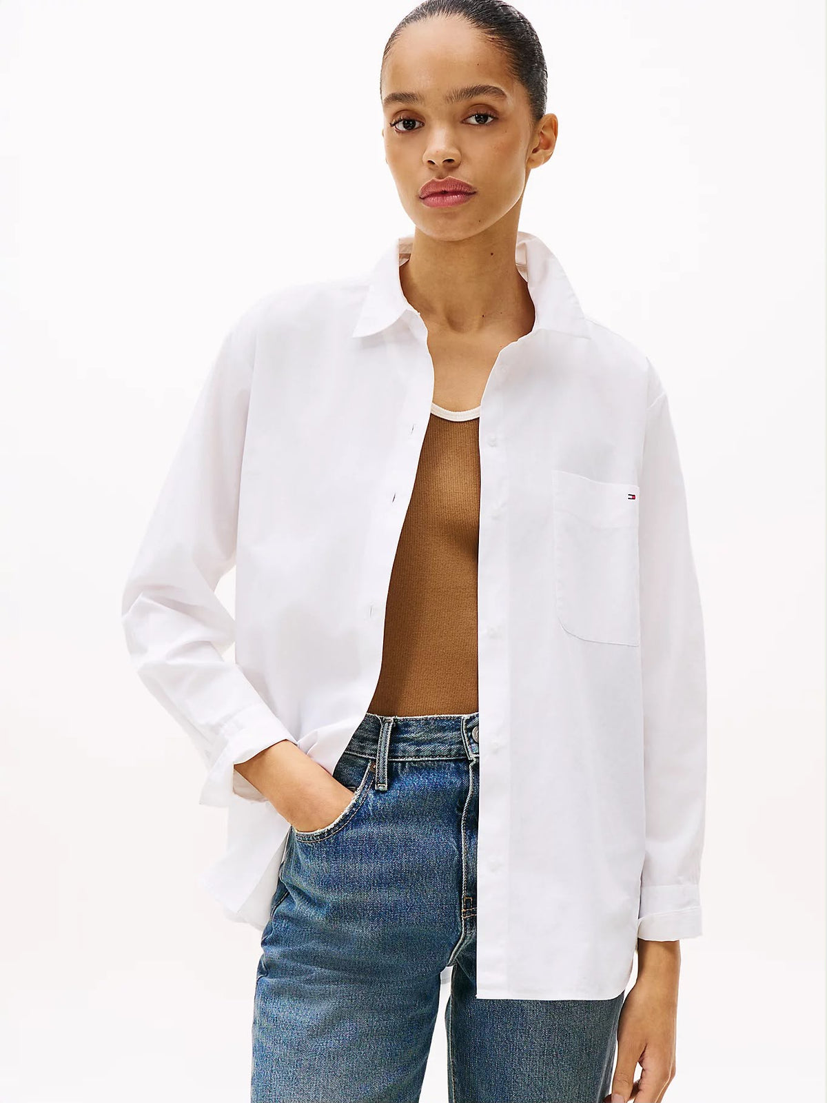 CAMICIA TOMMY HILFIGER DONNA ESS POPLIN EASY FIT SHIRT