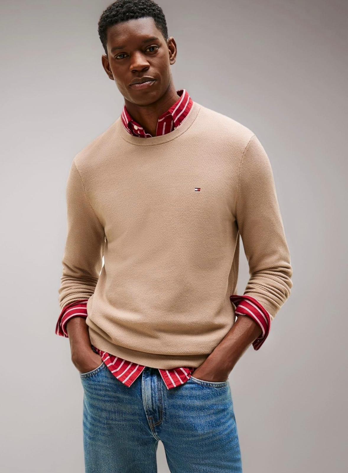 PULLOVER TOMMY HILFIGER UOMO ESSENTIAL STRUCTURE CREW NECK