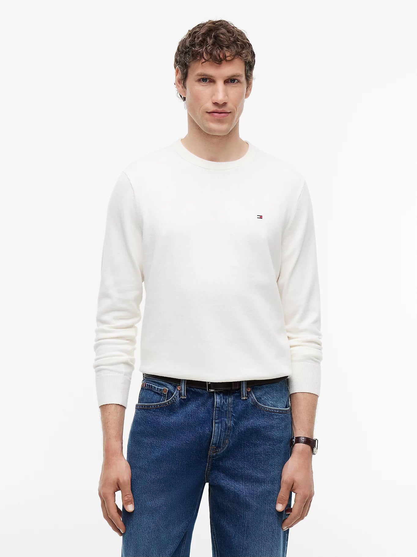 TOMMY HILFIGER HERREN PULLOVER PIMA ORG CTN CASHMERE CREW NECK