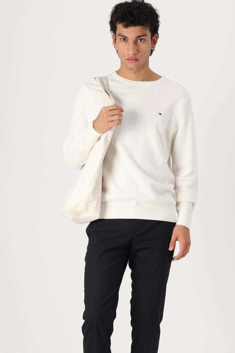 TOMMY HILFIGER HERREN PULLOVER PIMA ORG CTN CASHMERE CREW NECK