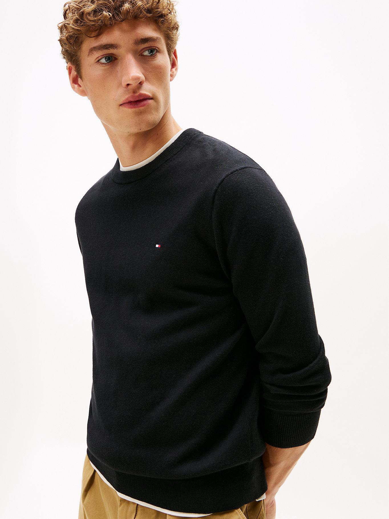TOMMY HILFIGER HERREN PULLOVER PIMA ORG CTN CASHMERE CREW NECK