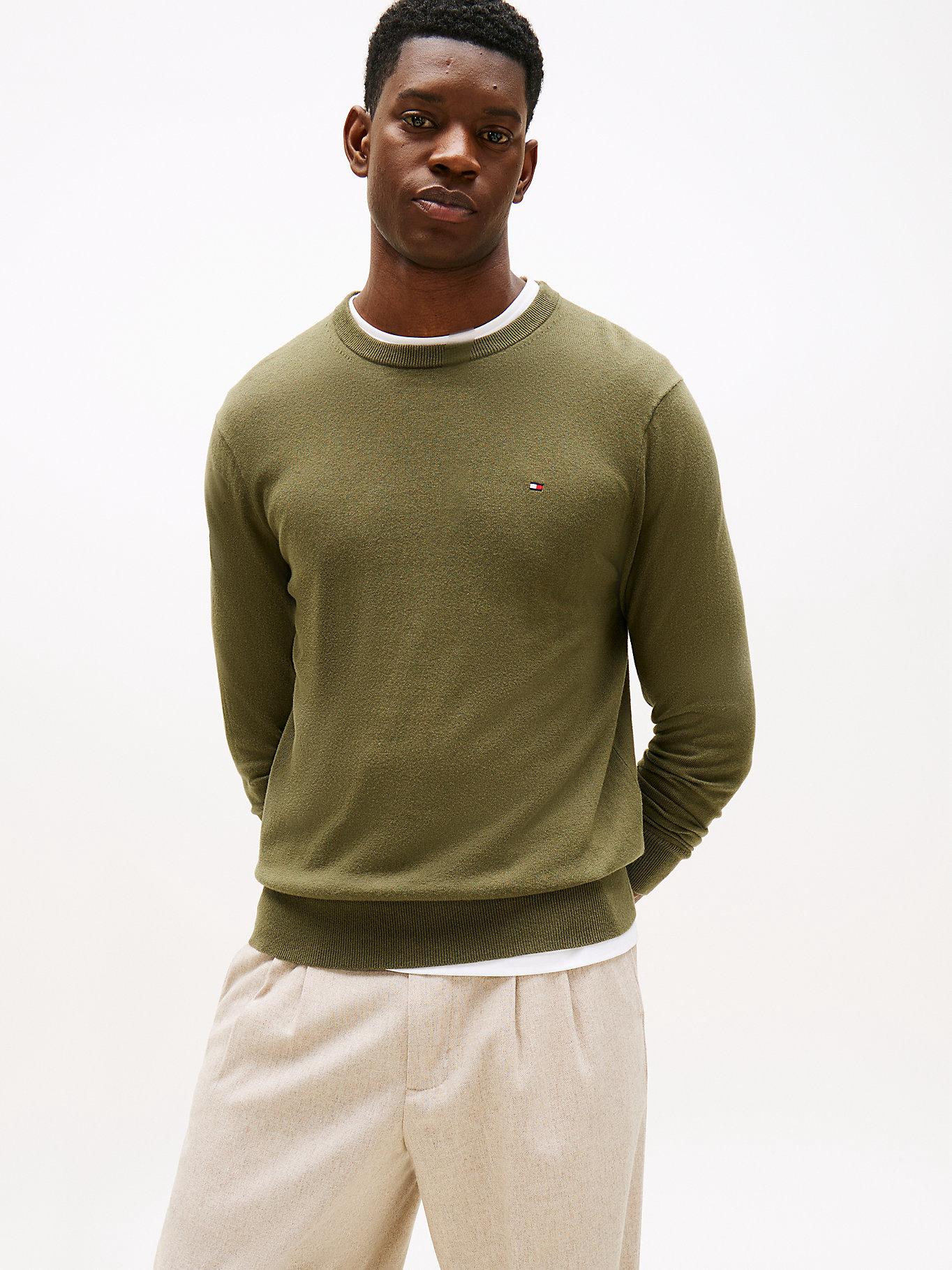 TOMMY HILFIGER HERREN PULLOVER PIMA ORG CTN CASHMERE CREW NECK