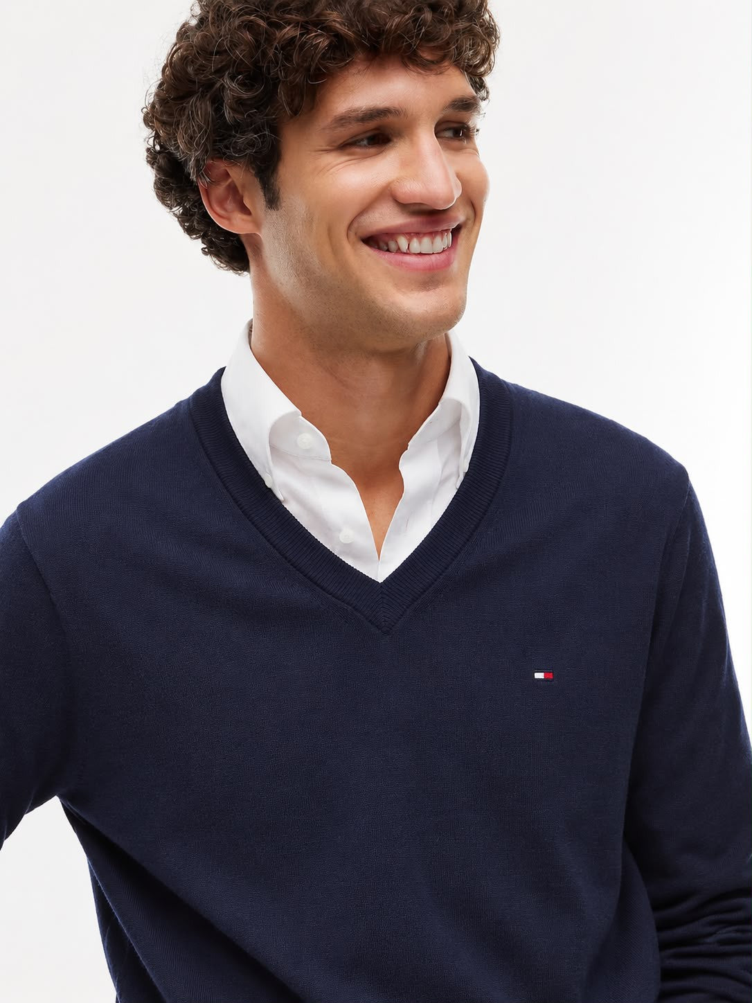PULLOVER SCOLLO A V TOMMY HILFIGER UOMO PIMA ORG CTN CASHMERE V NECK