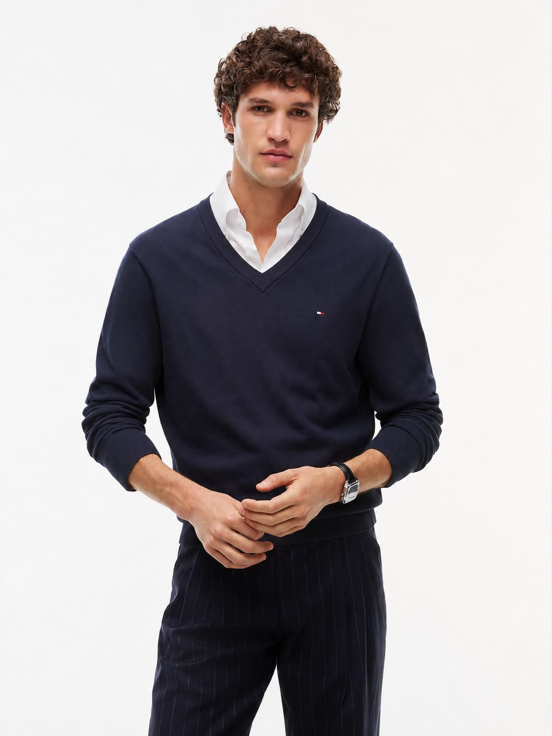 PULLOVER SCOLLO A V TOMMY HILFIGER UOMO PIMA ORG CTN CASHMERE V NECK