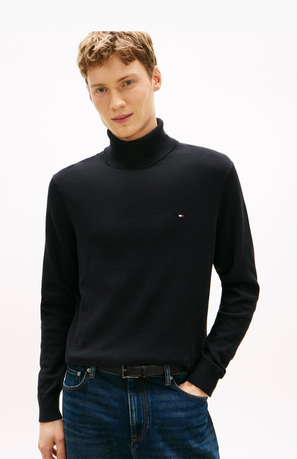 PULLOVER COLLO ALTO TOMMY HILFIGER UOMO PIMA ORG CTN CASHMERE ROLL NECK