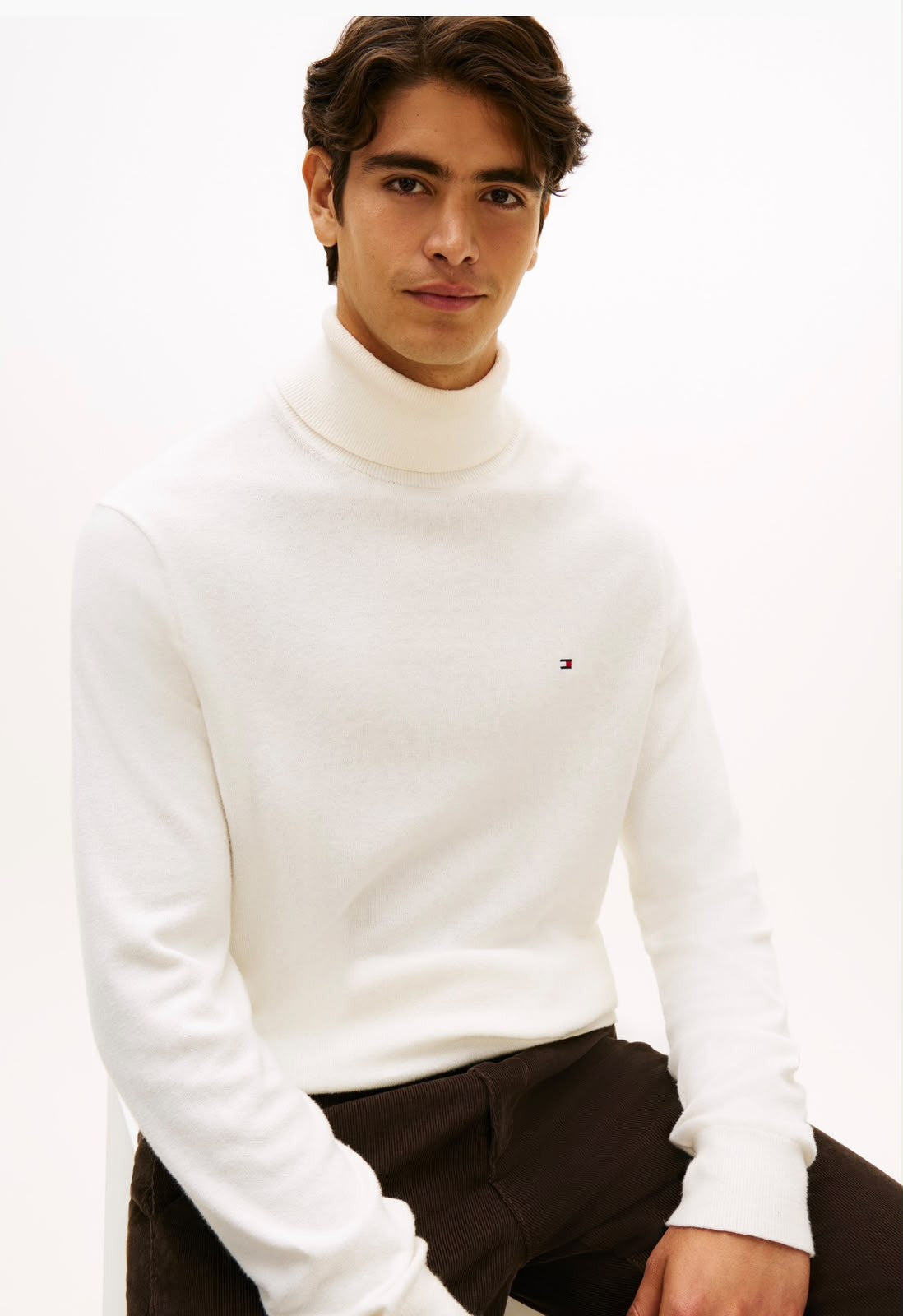 PULLOVER COLLO ALTO TOMMY HILFIGER UOMO PIMA ORG CTN CASHMERE ROLL NECK