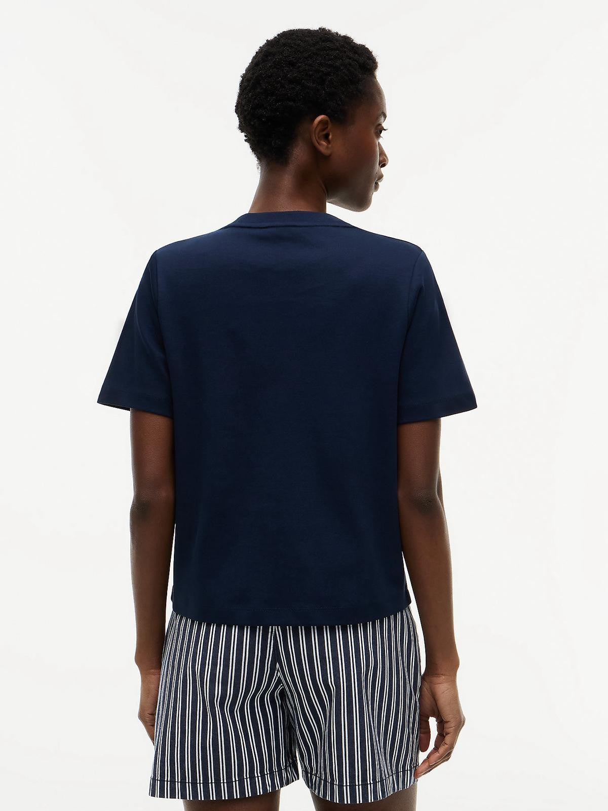 T-SHIRT TOMMY HILFIGER DONNA INTERLOCK BOXY C-NK SS TEE