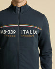 FELPA AERONAUTICA MILITARE UOMO FULL ZIP CON SCIE TRICOLORI FE2088