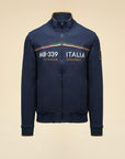 FELPA AERONAUTICA MILITARE UOMO FULL ZIP CON SCIE TRICOLORI FE2088