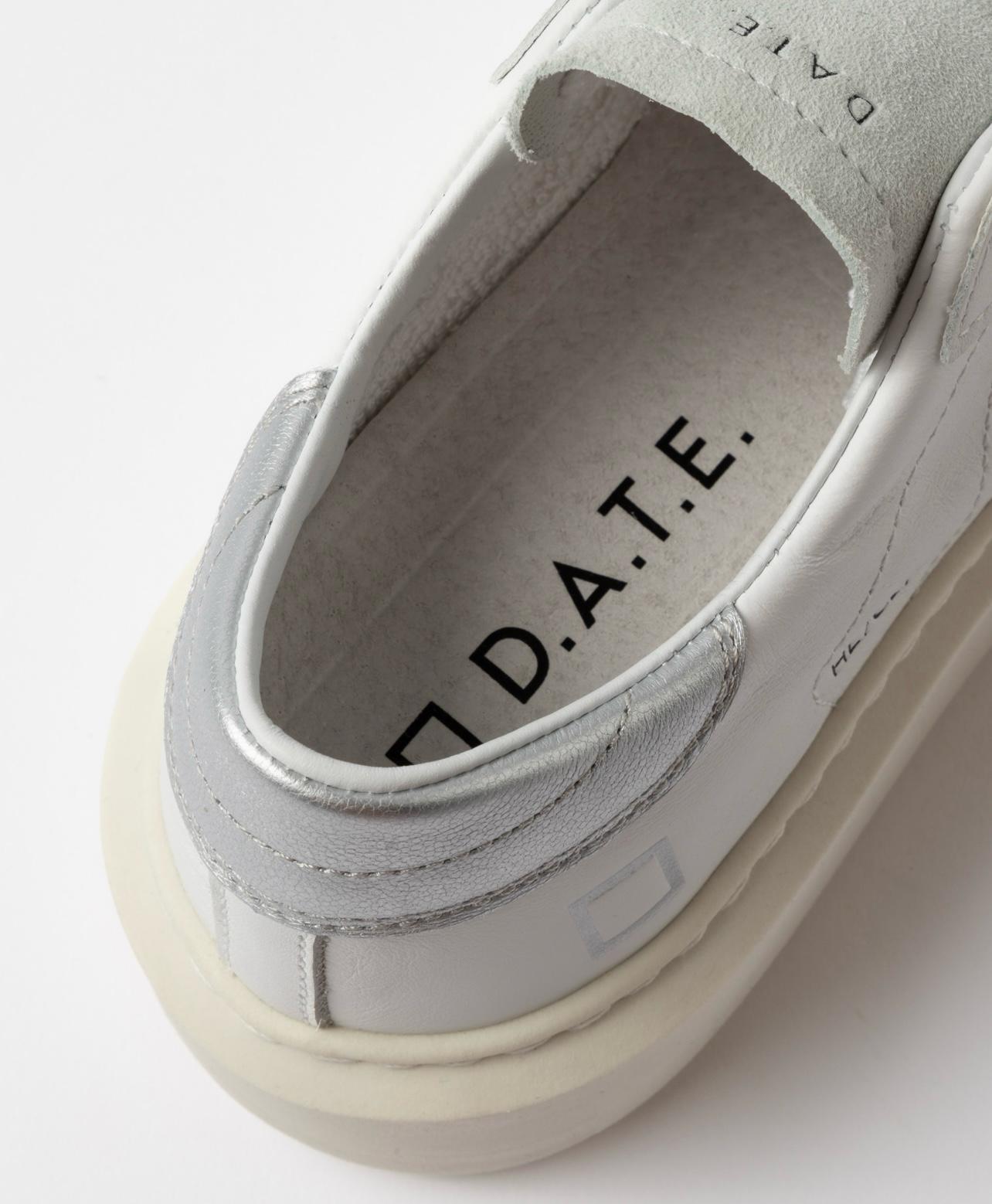 D.A.T.E. DONNA HILL LOW PLATFORM CALF WHITE-SILVER