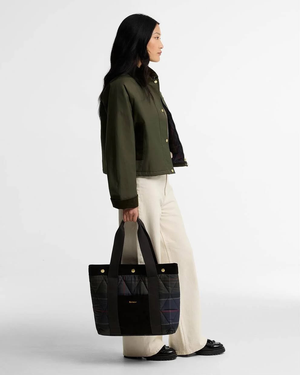BORSA BARBOUR DONNA TOTE HEALY IN TARTAN