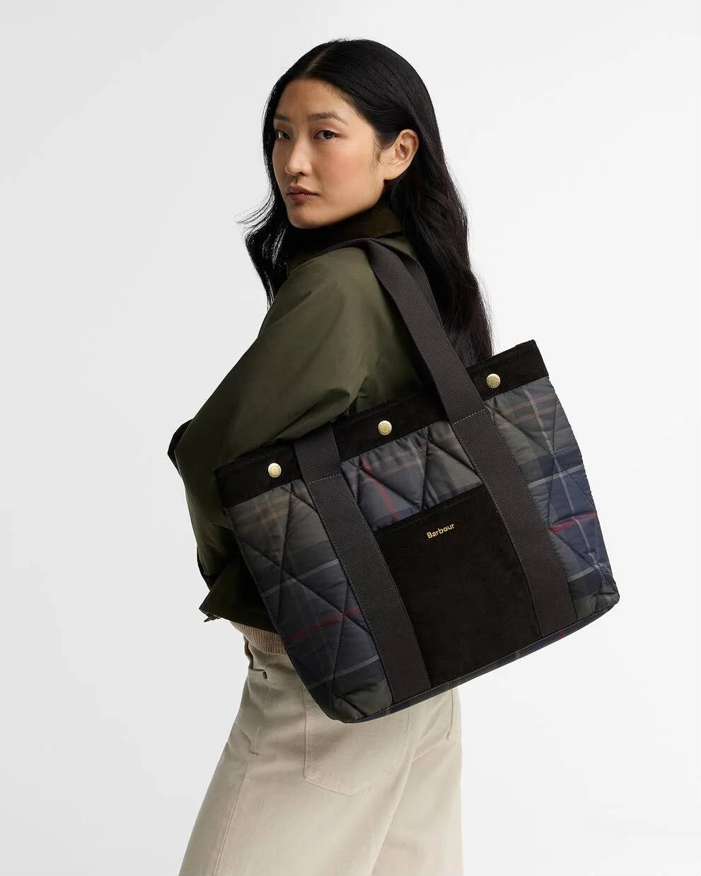 BORSA BARBOUR DONNA TOTE HEALY IN TARTAN