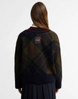PULLOVER BARBOUR DONNA SHAE IN LANA TARTAN CON SCOLLO A V