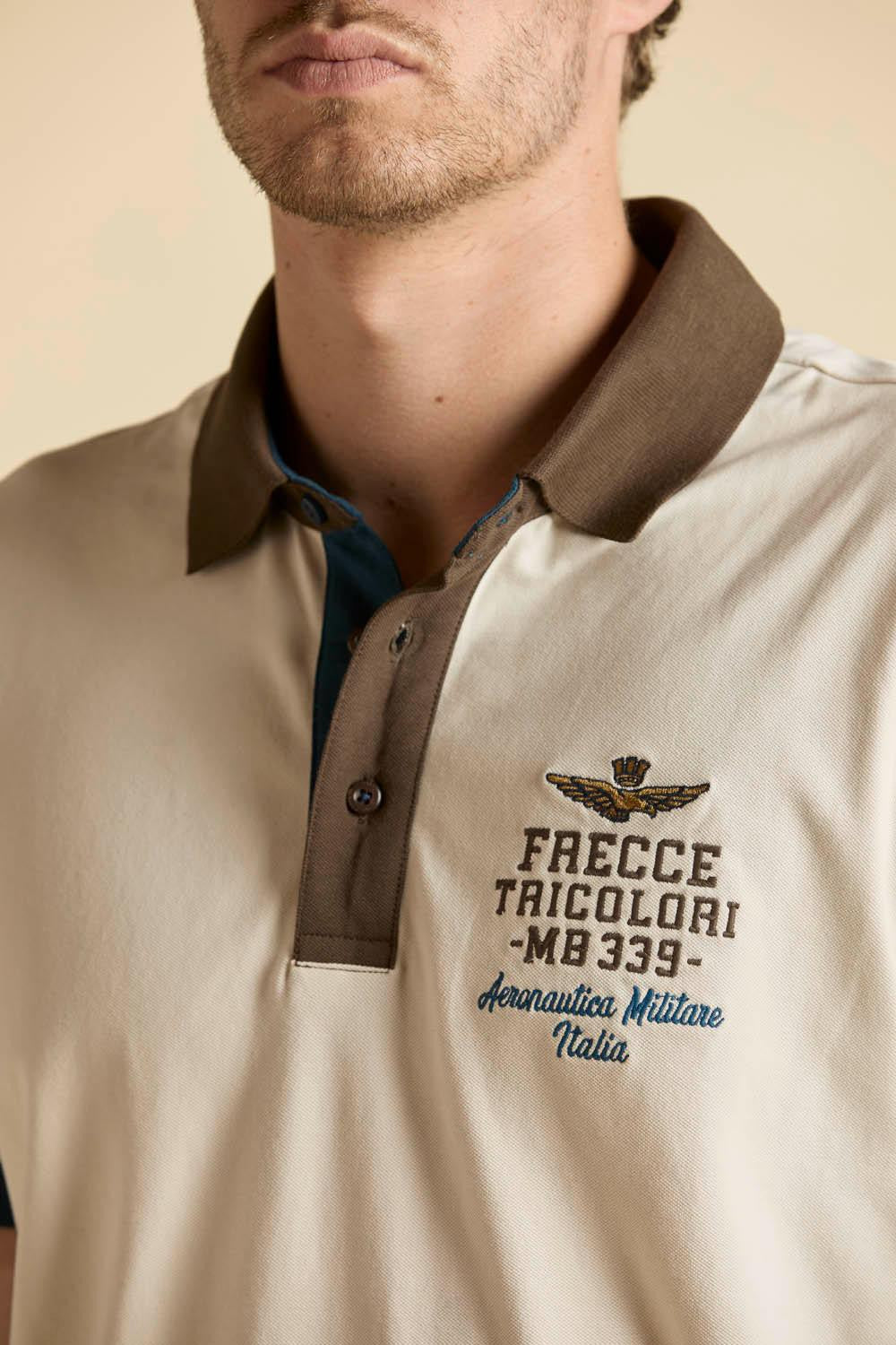 POLO AERONAUTICA MILITARE UOMO FRECCE TRICOLORI CON RICAMI PO1908