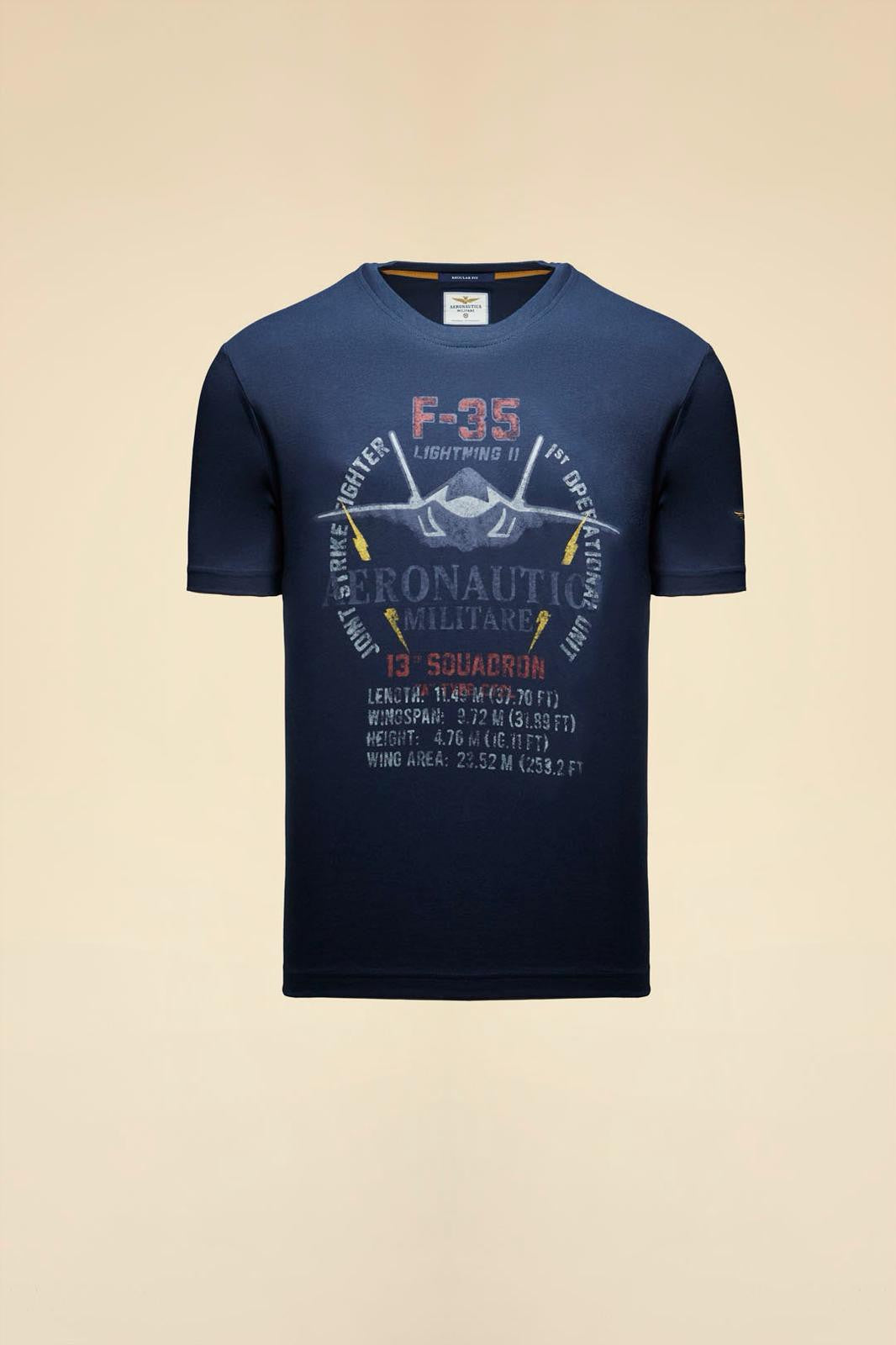 T-SHIRT AERONAUTICA MILITARE UOMO IN COTONE CON STAMPA F-35 TS2536